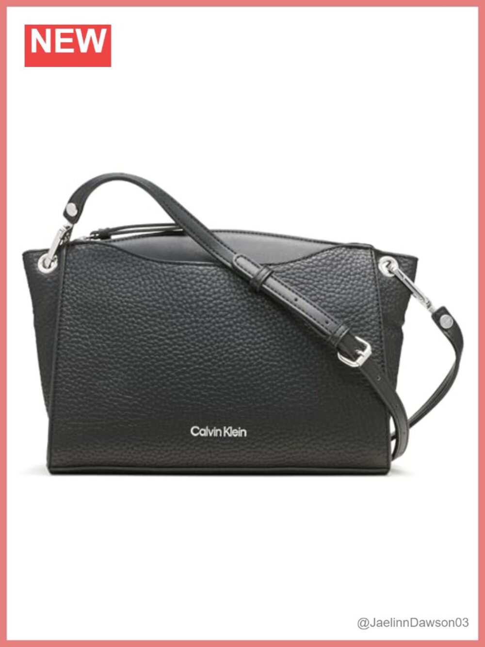 Vegan Leather Top Zip Crossbody Handbag with Multiple Pockets